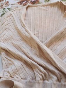 Beige Wrap Sweater