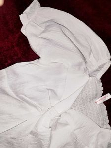 White Puff Sleeve Top