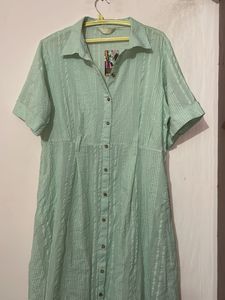 max long dress light green colour