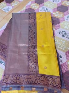 new unused Yellow  Saree with blouse pc
