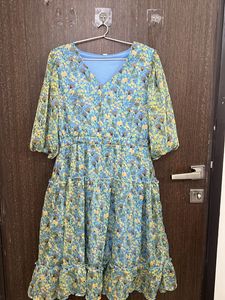 Beautiful Blue Green A Line Dress