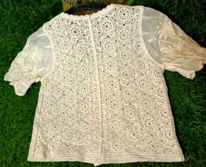 Cute White Crochet Top