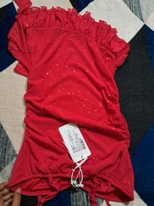 Red Mini Dress /Black padded push up bra