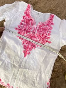 Pure Cotton Embroidered Short Kurti