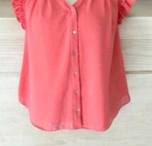 Pink Ruffle Sleeve Top