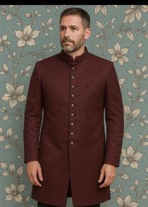 Men Marron Indo Western Sherwani Set