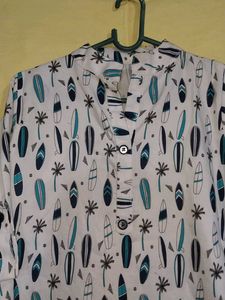 Surfboard Print Tunic Top