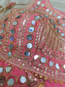 Rose Mirror And Sequins Work Blouse