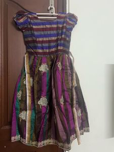 6-7 years girl frock never usedStriped Party Dress