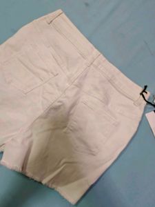 White High Waisted Shorts