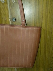 Brown Striped Tote Bag