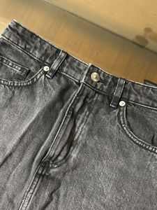 Distressed Denim Mini Skirt