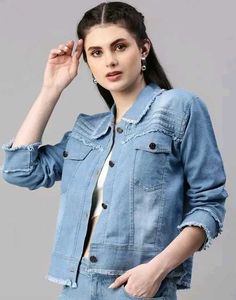 Stylish Denim Jacket, 4XL Size