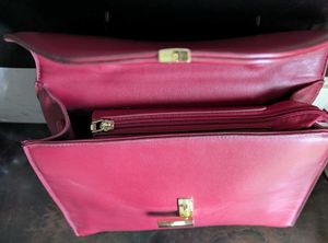 Red/Maroon Leather Handbag With Sling Belt 👜😍❤️