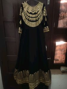 Ethnic Black Gown With Beautiful Embroidery And Lace