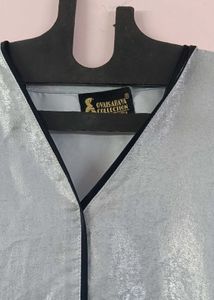 One Time Wore 💎Elegant Shimmery Sky Blue Abaya wi