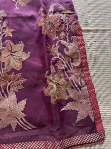 Embroidered Net Kurta