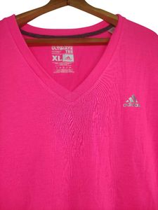 Adidas Pink V-Neck T-Shirt