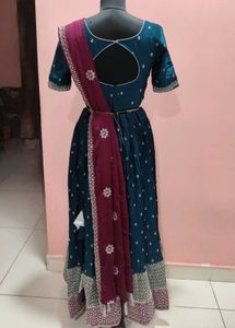 Elegant Teal &amp; Maroon Lehenga Choli Set