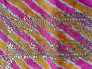 Striped Satin Dress Material