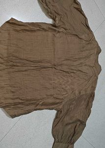 Embroidered Brown Blouse