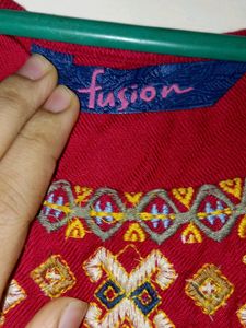Flared Dress/Gown With Embroidery Yoke