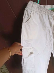 Casual White Cargo Pants