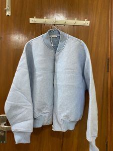 Blue Bomber Jacket- women (can be worn by size