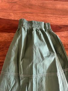 Bottle Green Cotton Skirt