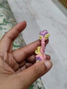Purple Pink Handmade Rubber Bracelet