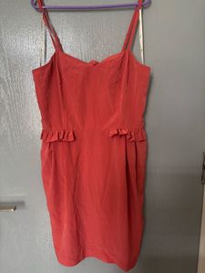 Coral Ruffle Mini Dress