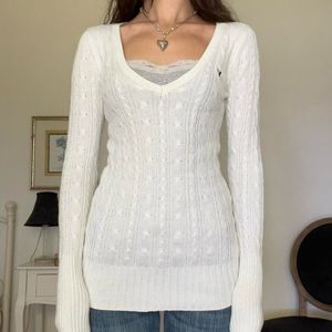 Cream Cable Knit Sweater