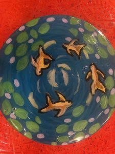 Hand-Painted Koi Pond Fridge Magnet