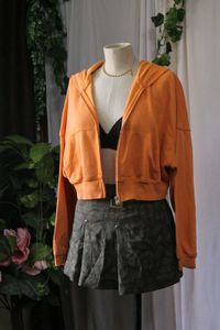 H&amp;M Light Washed Orange Cropped Hoodie