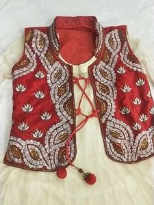 Gold Ane Red Colour Anarkali Top