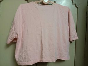 Peach Graphic Print Tee
