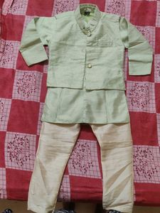 kurta dhoti pajama half jacket set