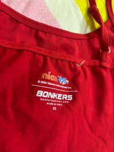 Red Bonkers Corner Top