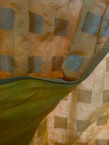 Mango Shade Silk Kurta L