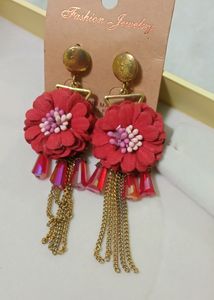 Combo Of 3 Earrings Red And Silver