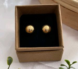 Golden Ball Stud Earrings