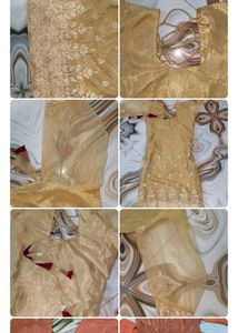 Golden Embroidered Kurta Set