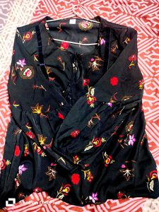 Black Printed Top