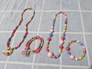 Kids' Colorful Necklace & Bracelet Set