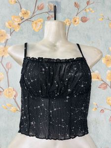 Starry Night Mesh Crop Top