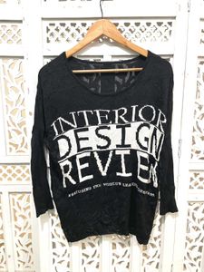Black Graphic Print Top B