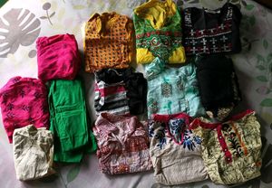 Mixed Indian Clothing Bundle Set Of 9 Kurti&amp; 4pant