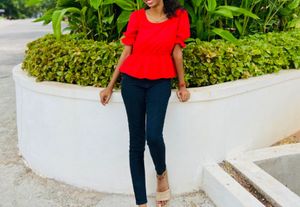 Red Peplum Top