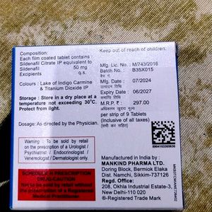 Manforce 50 Sildenafil Tablets