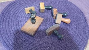 Vintage Wooden Hand Stamp Set